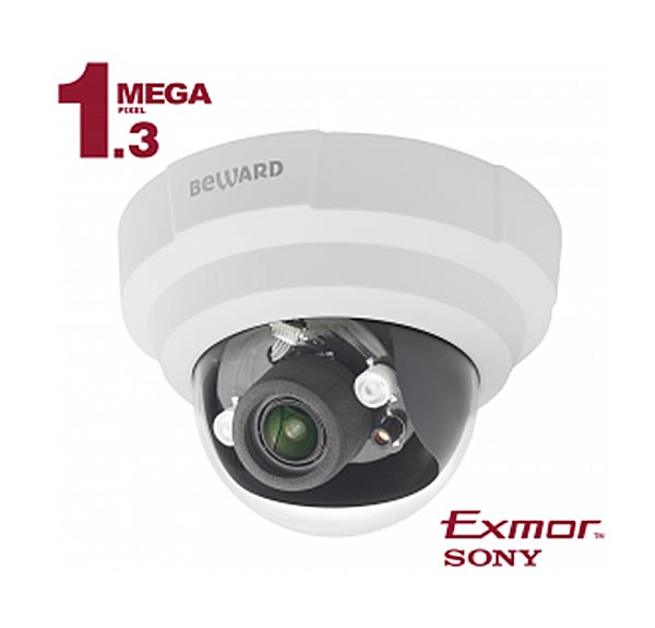 B1510DR видеокамера купольная, сетевая, f=2.8-12, ИК (10м)