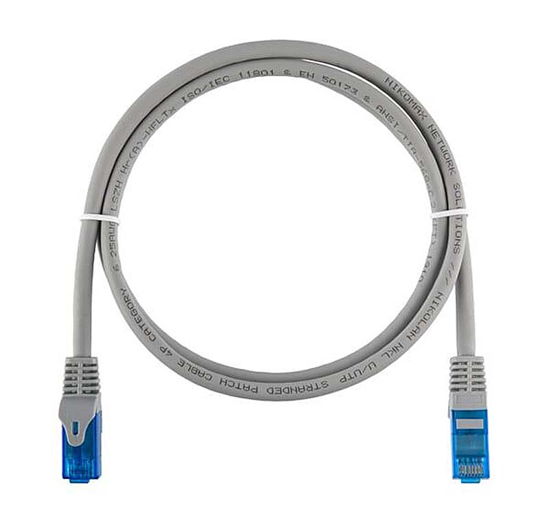 Патч-корд  U/UTP 4 пары, Кат.5е (Класс D), 100МГц, 2хRJ45/8P8C,T568B, LSZH нг(А)-HFLTx, серый, 1м NMC-PC4UD55B-ES-010-C-GY