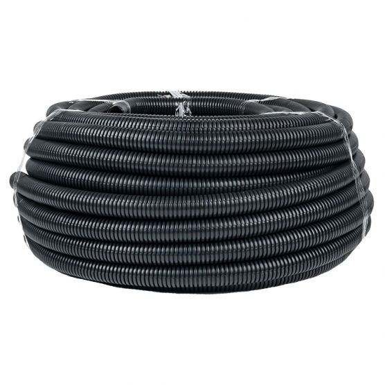 Труба гофрированная FRHF 32 негорючая безгалогеновая с протяжкой (50м/уп) черная EKF-Plast (FRHF-32)