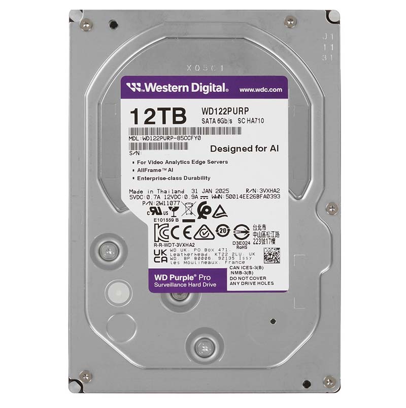 HDD 12 Tb, жесткий диск WD Purple Pro WD122PURP