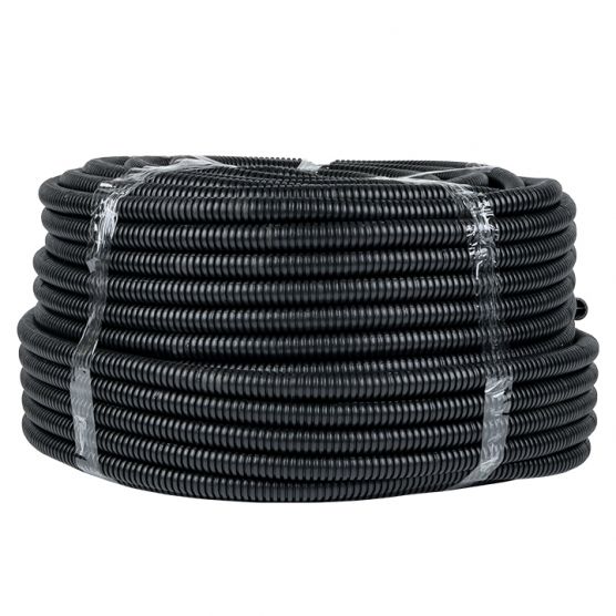 Труба гофрированная ПНД 25 ТЯЖЕЛАЯ с протяжкой (75м/уп) черная EKF-Plast (tpnd-25-t)