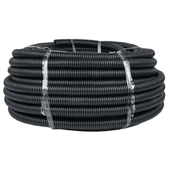 Труба гофрированная ПНД 32 ТЯЖЕЛАЯ с протяжкой (50м/уп) черная EKF-Plast (tpnd-32-t)