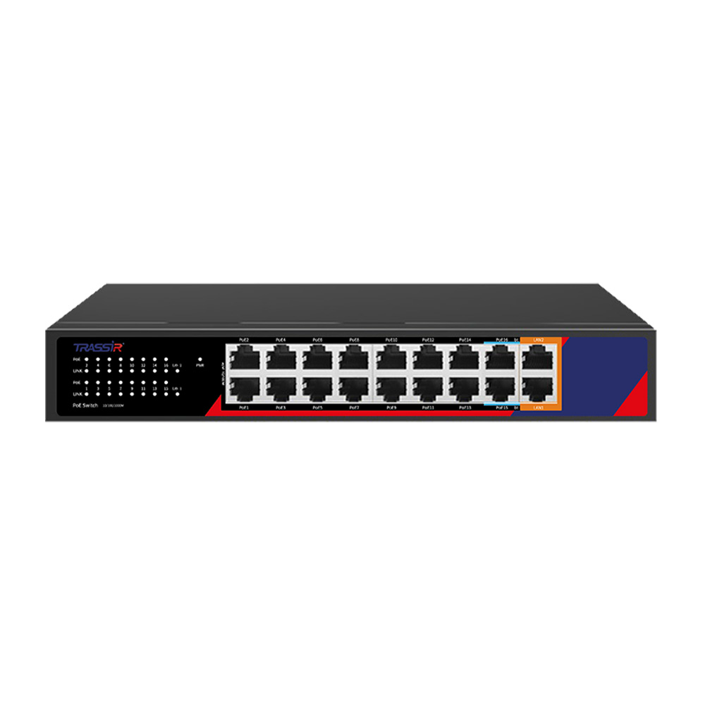 TR-NS1118-240-16POE РоЕ-коммутатор сетевой неуправляемый 16 портов Fast Ethernet