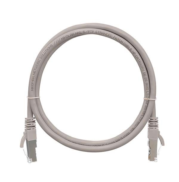 NMC-PC4SD55B-005-C-GY Патч- корд F/UTP 4 пары, Cat.5e, 2хRJ45/8p8c, T568B, BC, 26AWG, LSZHнг(А)-HFLTx, серый (0.5 м.)