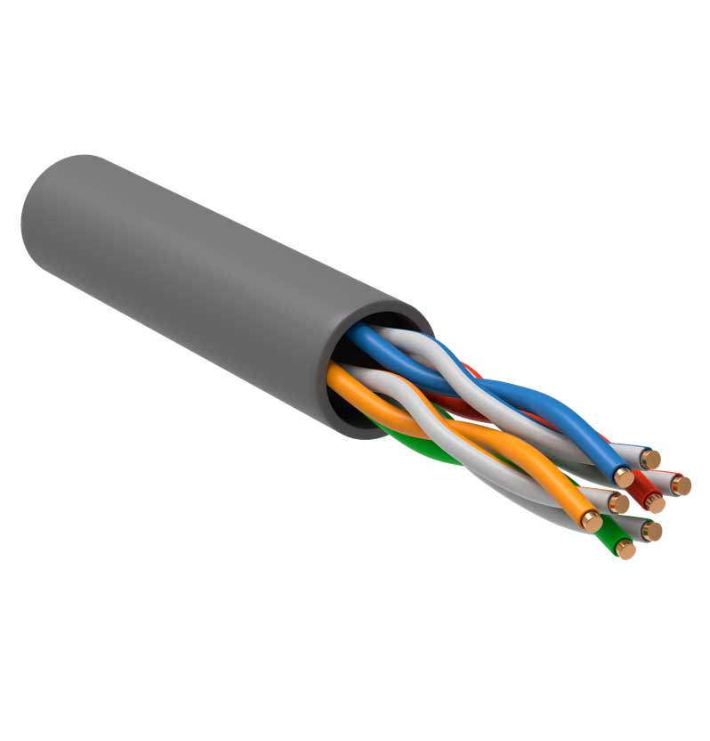 Кабель UTP cat.6 4х2х23AWG (305м.)  solid, LSZH, серый  ITK (LC1-C604-121)
