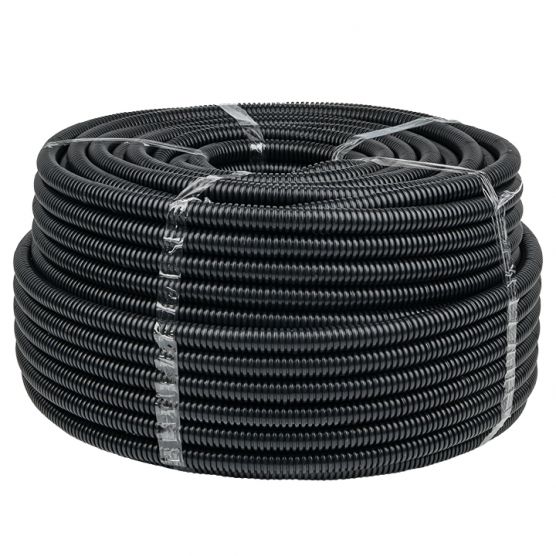 Труба гофрированная FRHF 20 негорючая безгалогеновая с протяжкой (100м/уп) черная EKF-Plast (FRHF-20)