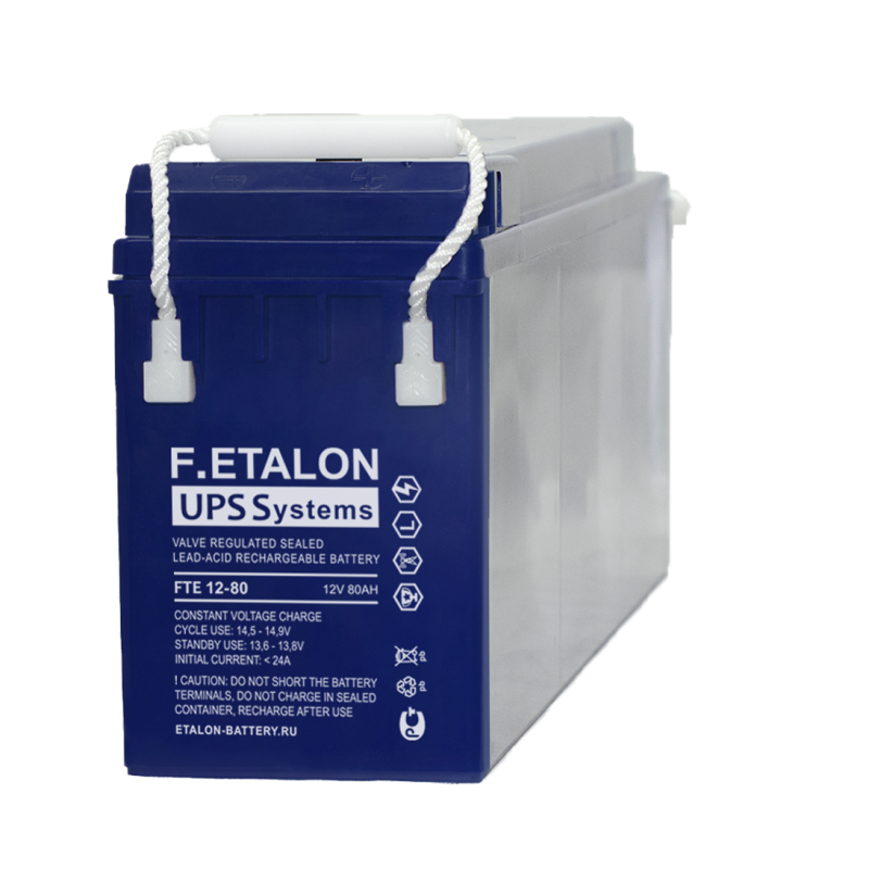 Аккумуляторная батарея 12 В, 80 Ач. (F.ETALON) FTE 12-80