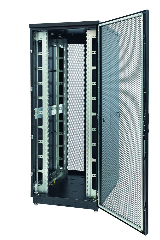 EUROLAN 60F-42-8A-34BL Шкаф Racknet S3000 42U 800 × 1000, передняя дверь перф, одностворчатая, задняя дверь перф, двустворчатая, черный