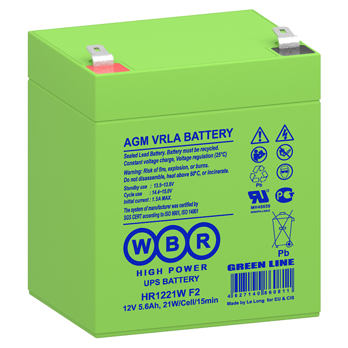 Аккумуляторная батарея 12 В, 5,6 Ач. (WBR) HR1221W F2