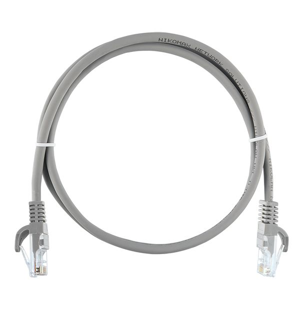 Патч-корд  U/UTP 4 пары, Кат.5е (Класс D), 100МГц, 2хRJ45/8P8C,T568B, LSZH нг(А)-HFLTx, серый, 3м NMC-PC4UD55B-ES-030-C-GY