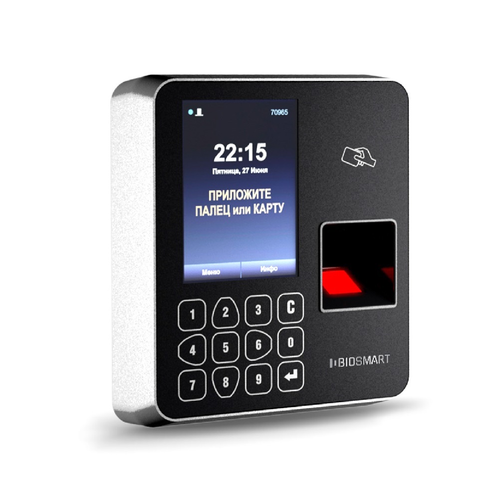 BioSmart WTC-2-MF Терминал учета рабочего времени по отпечаткам пальцев или картам MF сотрудников