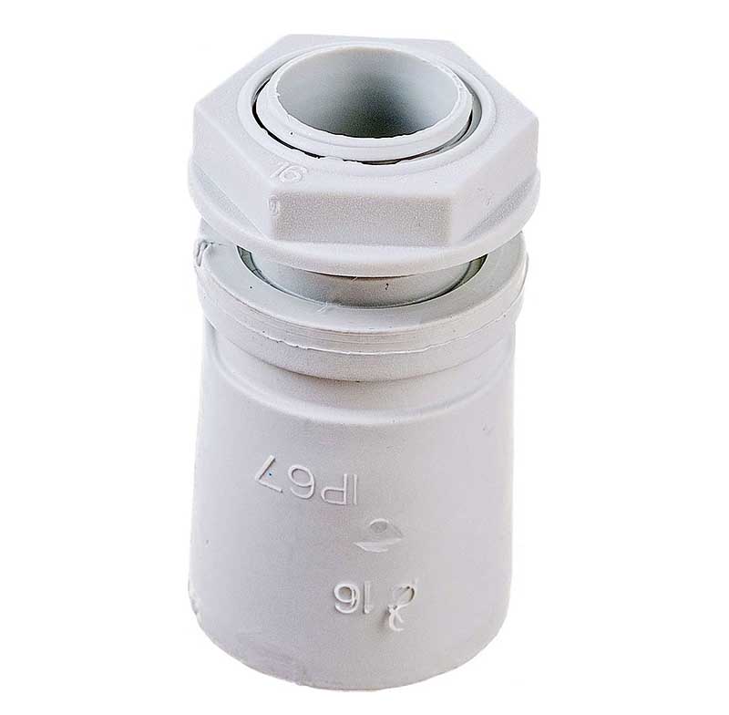 Муфта труба-коробка 16мм IP67, М16х1.5  DKC 50216R Муфта труба-коробка 16мм IP67, М16х1.5  DKC 50216R