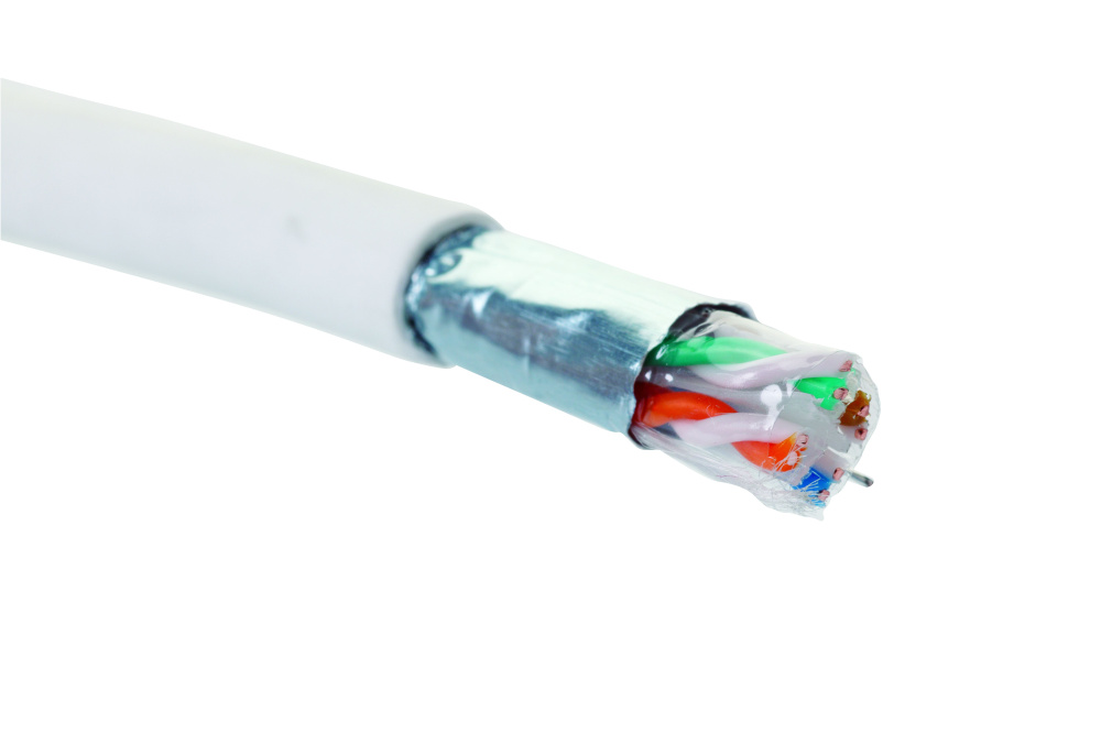 EUROLAN 19C-F6-12WT-B305 Кабель категории 6, F/UTP, 4 пары, 23 AWG, нг(А)-HF, внутренней прокладки, белый, коробка 305 м