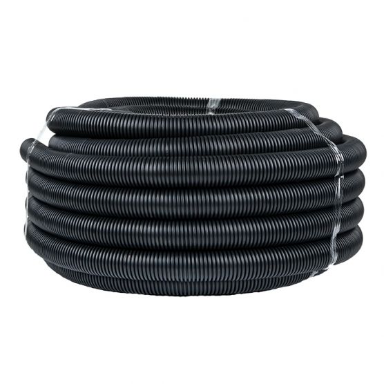 Труба гофрированная FRHF 40 негорючая безгалогеновая с протяжкой (25м/уп) черная EKF-Plast (FRHF-40)