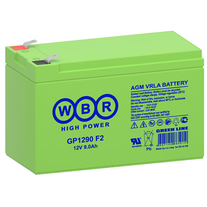 Аккумуляторная батарея 12 В, 9 Ач. (WBR) GP1290 F2