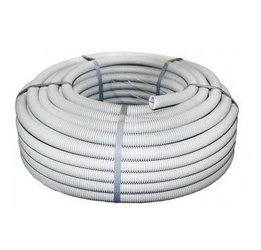 Труба гофрированная ПВХ 25 ТЯЖЕЛАЯ с протяжкой (75м/уп) серая EKF-Plast (tg-z-25-t)