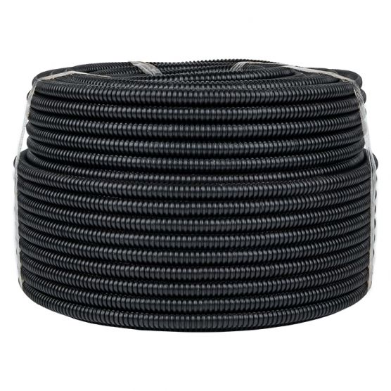 Труба гофрированная ПНД 16 ТЯЖЕЛАЯ с протяжкой (100м/уп) черная EKF-Plast (tpnd-16-t)