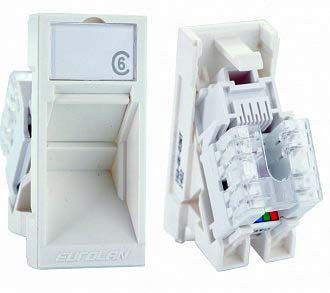 16A-U6-03WT Модуль UTP категории 6 французский стандарт, белый EUROLAN