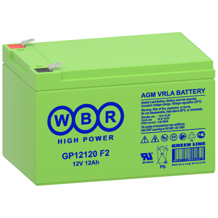 Аккумуляторная батарея 12 В, 12 Ач. (WBR) GP12120 F2