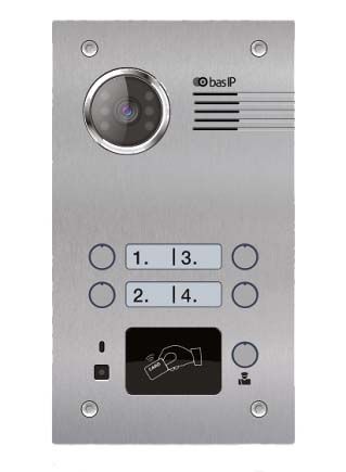 BAS-IP BA-04BD Silver Вызывная панель видеодомофона 4 аб., IP65 (EM-Marin, Mifare, Bluetooth, NFC)