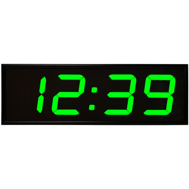 Часы вторичные цифровые ЧВЦ 100 NTP PoE, зелёные