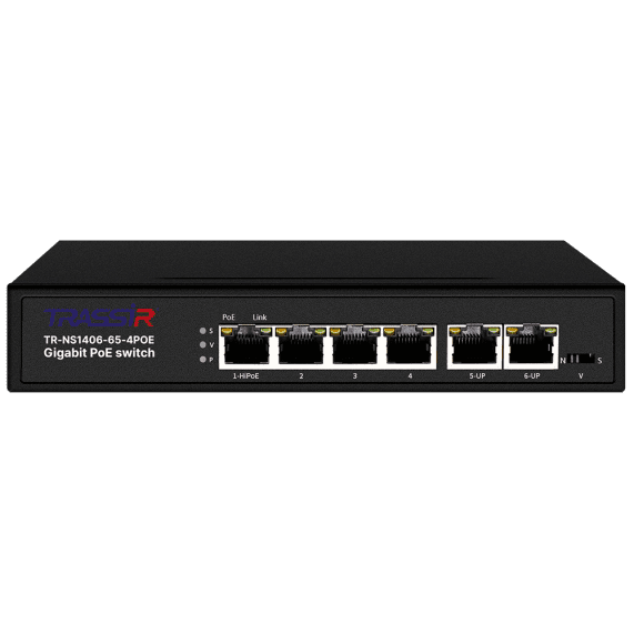 TR-NS1406-65-4POE PoE-коммутатор неуправляемый 4 порта TRASSIR