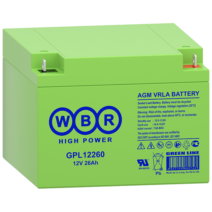 Аккумуляторная батарея 12 В, 26 Ач. (WBR) GPL12260