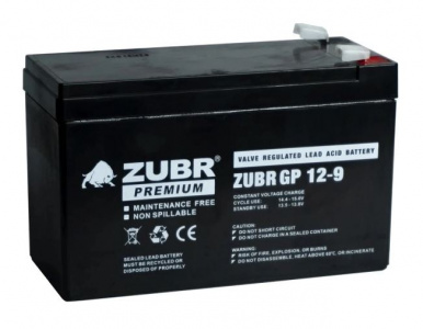 Аккумуляторная батарея 12 В, 9 Ач. (ZUBR) GP12-9