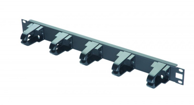 EUROLAN 25B-1U-14BL Организатор 1U, 19", кабельный, горизонтальный, с пласт. кольцами