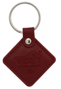 VIZIT RF2.2 red Ключ электронный для домофона (кожаный RFID брелок EM-Marin) Красный