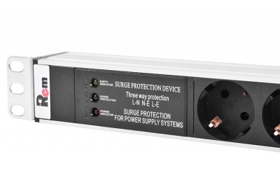 R-16-20S-FI-1420-3 Вертикальный блок розеток Rem-16, 1×16A, фил, инд, 20S, 1420мм, 33-48U, шнур 3м