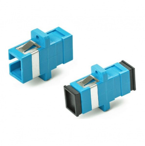 FA-P11Z-SC/SC-N/BK-BL Оптический проходной адаптер SC/UPC-SC/UPC, SM, simplex, пластик, синий, черные колпачки