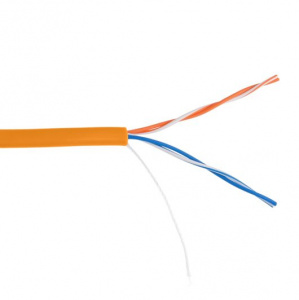 Кабель UTP cat.5e 2х2х0,5 (305м.) внутренний, LSZH нг-HF - малодымный, не содержащий галогенов, оранжевый NETLAN (EC-UU002-5-LSZH-OR)