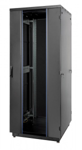 EUROLAN 60F-42-88-31BL Шкаф Racknet S3000  800х800, 42U, стекл, металл. двери, черный