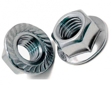 Гайка с насечкой, препятствующей откручиванию оцинкованная М8 (DIN 6923) (100 шт/уп) PR08.2367