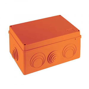 JBS210 Коробка огнестойкая E60-E90, о/п 210х150х100, без галогена, 8 вых, IP55, 12P, (0,15-2,5мм2), цвет оранж 43046HF
