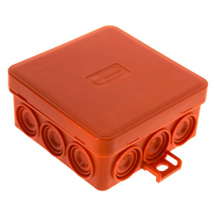 JBL085 Коробка огн. E60-E90, о/п 85х85х38, без галогена, 12 вых, IP55, 8P, (0,15-2,5мм2), цвет оранж 43355HF