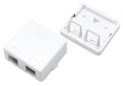 SBB3-2-WH Корпус настенной розетки для установки 2х вставок типа Keystone Jack, белый