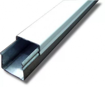 Кабель-канал металлический 25х20 ККМО оцинкованный (крышка белая)