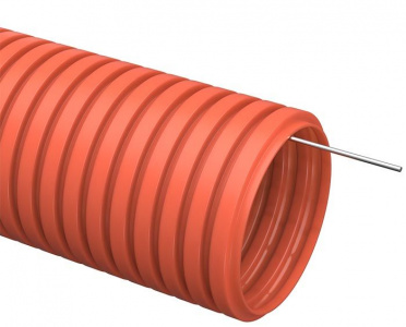 Труба гофрированная ПНД 25, с зондом, оранжевая (50м/уп)  IEK CTG20-25-K04-050