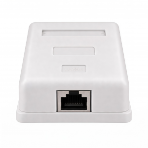Розетка компьютерная RJ-45(8P8C), категория 5e, одинарная, внешняя, Dual IDC  (SB1-1-8P8C-C5e-SH-WH)