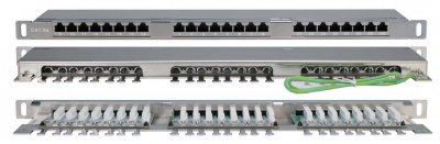 PPHD-19-24-8P8C-C5E-SH-110D Патч-панель высокой плотности 19", 0.5U, 24 порта RJ-45, категория 5E, Dual IDC, экранированная