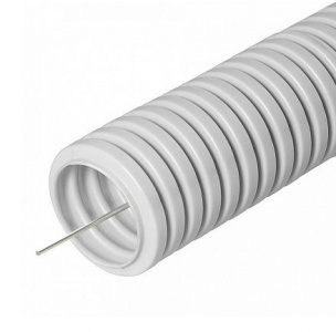 Труба гофрированная ПВХ СТРОИТЕЛЬ с зондом д20 (50 м/уп) PR.032050