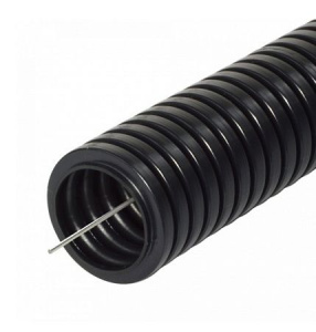 Труба гофрированная ПА безгалогенная (HF) стойкая к ультрафиолету черная с/з d16 мм (100м/уп) PR02.0067