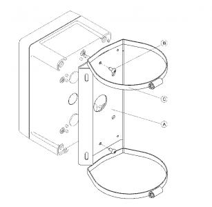 КС-1 кронштейн крепления на опору для гермокоробок КМ-1, КМ-2, КМ-3