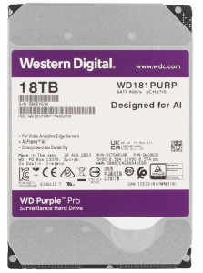 HDD 18.0 Tb, жесткий диск WD SATA3 Purple Pro 7200 512Mb WD181PURP