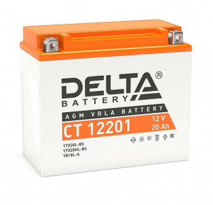 Аккумуляторная батарея для мототехники 12 В, 20 Ач. (Delta) CT12201