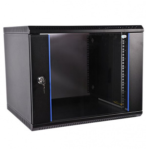 ШРН-Э-9.350-9005 Шкаф 19" настенный 9U (600×350) ЭКОНОМ, разборный, съёмные стенки, дверь стекло, чёрный