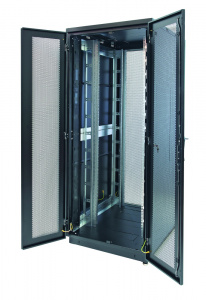 EUROLAN 60F-42-88-35BL Шкаф Racknet S3000 42U 800 × 800, передняя дверь перфорированная двустворчатая, задняя дверь перфорированная двустворчатая, черный