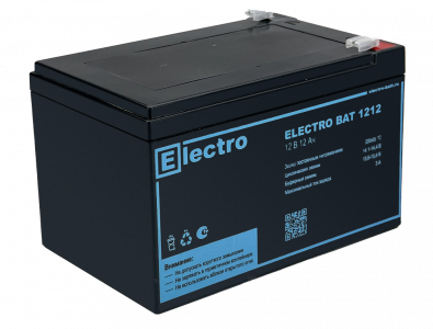 Аккумуляторная батарея 12 В, 12 Ач. ELECTRO BAT 1212